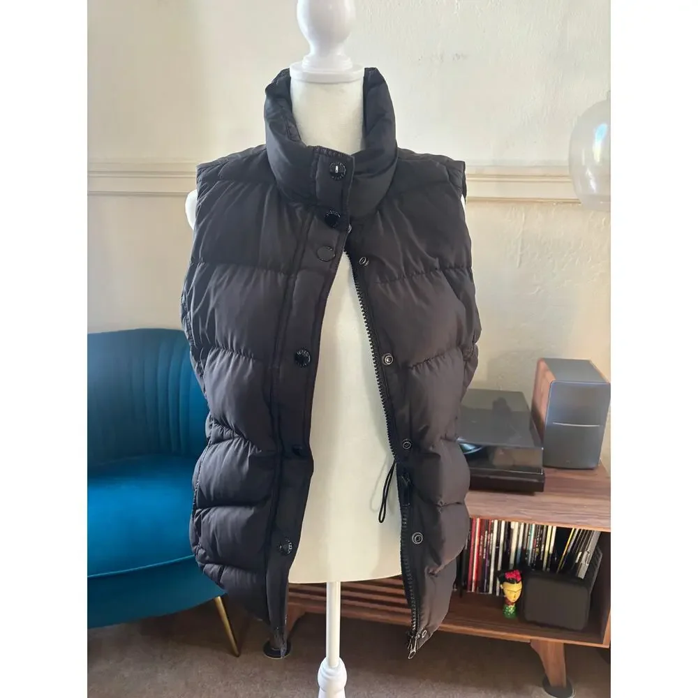 J.Crew Down Puffer Vest Women’s Medium Charcoal Gray Sherpa Lined
